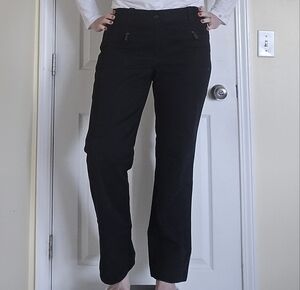 Talbots Women's Classic Black Straight Leg Pants 8 Zip Pockets